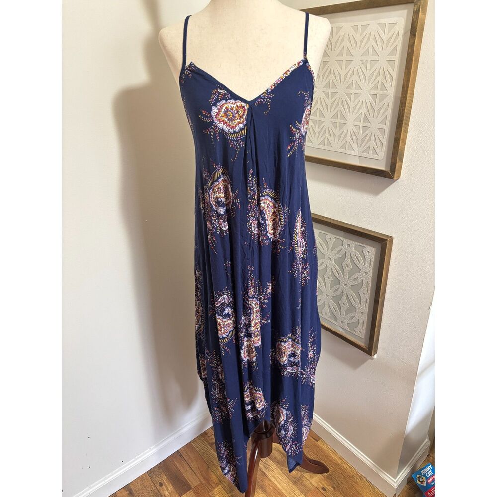 A.N.A Navyโ Paisley Maxi Dress Small Boho Festival Sundress 90s Boho Coastal